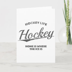 Tarjeta Vida de hockey, el hogar está donde está el hielo,
