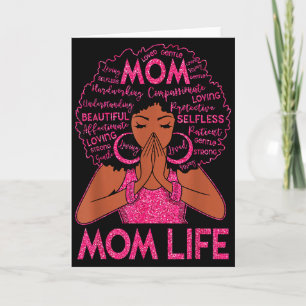 Tarjeta Vida de madre afroamericana mujer negra feliz madr