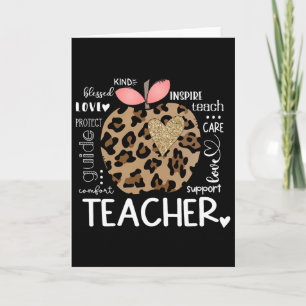 Tarjeta Vida de maestro leopardo manzana día del maestro C