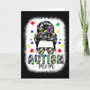 Tarjeta Vida de mamá con conciencia del autismo Moño desor