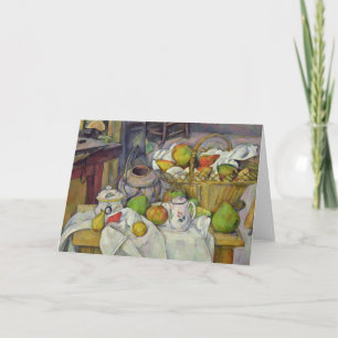 Tarjeta Vida de Paul Cezanne el aún con la cesta,