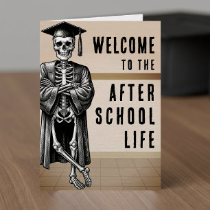 Tarjeta Vida Después de la Escuela Esqueleto Halloween Gra