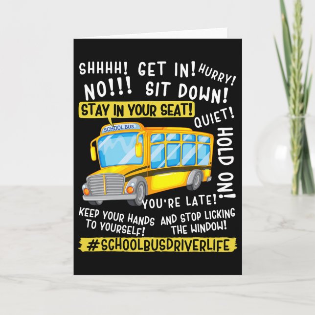 Tarjeta Vida Divertida de Conductor de Autobús Escolar Últ (Anverso)