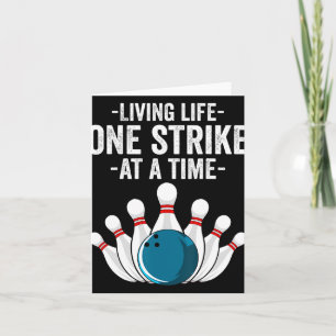 Tarjeta Vida Divertida Una Huelga A La Vez Regalo Bowler