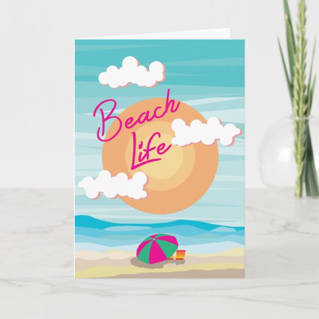 Tarjeta Vida en la playa (Anverso)