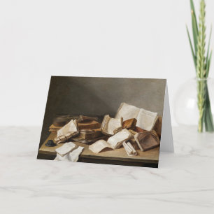 Tarjeta Vida fija con libros   Jan Davidsz de Heem