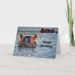 Tarjeta Vida silvestre Hippo Water Photo Birday