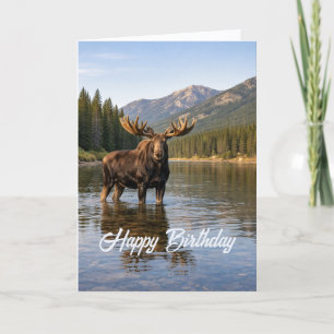 Tarjeta Vida silvestre Río Moose Mountain Cumpleaños
