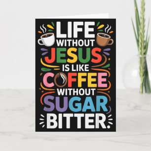 Tarjeta Vida Sin Jesús Divertida Fe Cristiana Religiosa