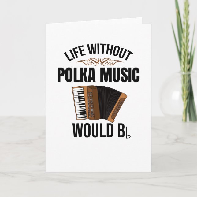 Tarjeta Vida sin música polaca | Bailarín de acordeón polk (Anverso)