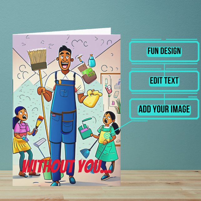 Tarjeta Vida Sin Ustedes Janitor Custodian Cumpleaños (This fun card is specifically for the custodian friend in your life.)