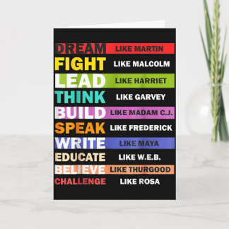 Tarjeta Vidas Negras S Líderes Negros Mes de la Historia N