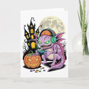 Tarjeta Video de Castillo Embrujado de Halloween Zombie Ax