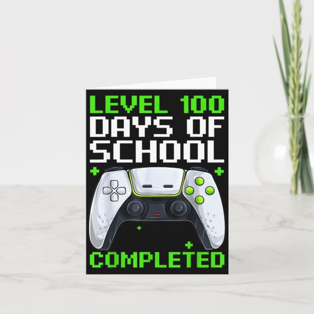 Tarjeta Video Gamer Student 100th Day Teacher 100 Days Of  (Anverso)