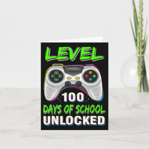 Tarjeta Video Games Level 100 Days Of School Unlocked Stud