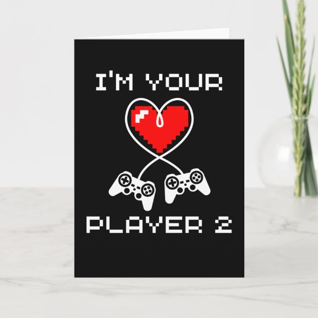 Tarjeta Video Juegos Día de San Valentín Soy tu Jugador 2  (Anverso)