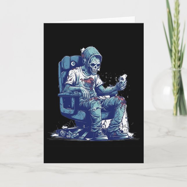 Tarjeta Videojuego de disfraces Zombie Gamer Halloween (Anverso)