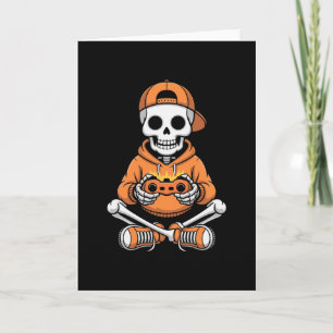 Tarjeta Videojuego de Esqueleto Espeluznante Halloween Gam