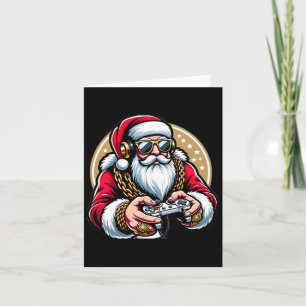 Tarjeta Videojuego de Navidad Santa Gamer Navidad