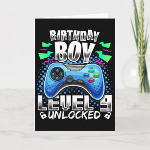 Tarjeta Videojuego Desbloqueado Nivel 9 Gif Cumpleaños 9 J