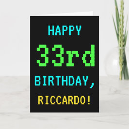 Tarjeta Videojuego divertido vintage/retro 33 cumpleaños