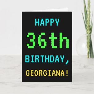 Tarjeta Videojuego divertido vintage/retro 36º cumpleaños