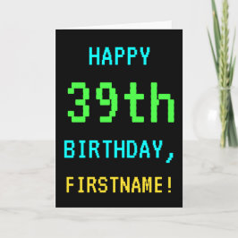 Tarjeta Videojuego divertido vintage/retro 39º cumpleaños