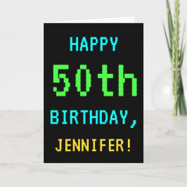 Tarjeta Videojuego divertido vintage/retro 50 cumpleaños