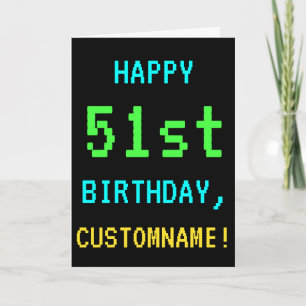 Tarjeta Videojuego divertido vintage/retro 51º cumpleaños