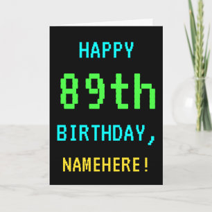 Tarjeta Videojuego divertido vintage/retro 89 cumpleaños