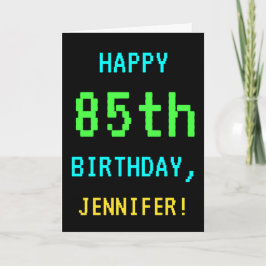 Tarjeta Videojuego divertido vintage/retro Mira 85º cumple