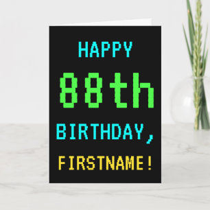 Tarjeta Videojuego divertido vintage/retro Mira 88º cumple