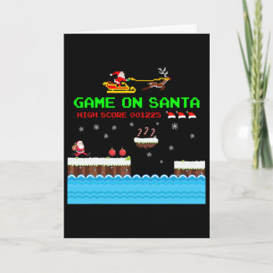 Tarjeta Videojuego en Santa Feo Navidad Jugador Santa Clau