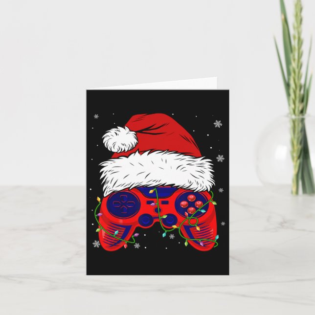 Tarjeta Videojuego Santa Hat Navidades divertidos Pjs Enci (Anverso)