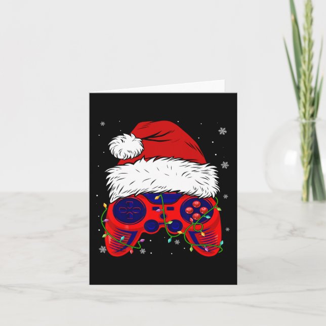 Tarjeta Videojuego Santa Hat Navidades divertidos PJs enci (Anverso)