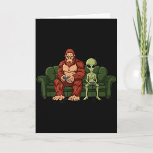 Tarjeta Videojuegos de Bigfoot Alien Gaming Sasquatch Ovni