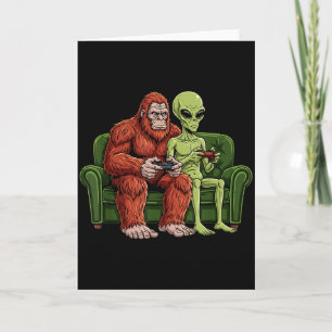 Tarjeta Videojuegos de Bigfoot Alien Gaming Sasquatch Ovni