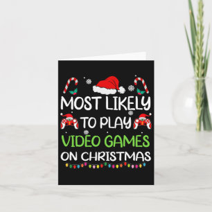 Tarjeta Videojuegos de Navidad Familia Gamer Más Probable 