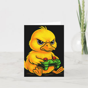 Tarjeta Videojuegos de pato amarillo Gamer Gaming Animal B
