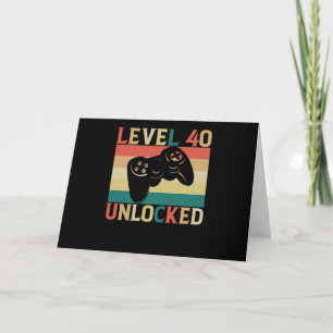 Tarjeta Videojugador de nivel 40 desbloqueado Cumpleaños 4
