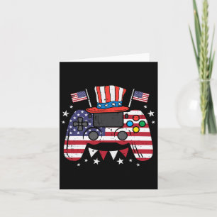 Tarjeta Videojugador del 4 de julio bandera de EE. UU. Jug