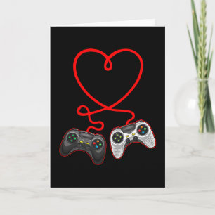 Tarjeta Videojugador Día de San Valentín con corazón de co