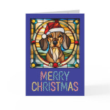Vidriera de Navidad de Dachshund