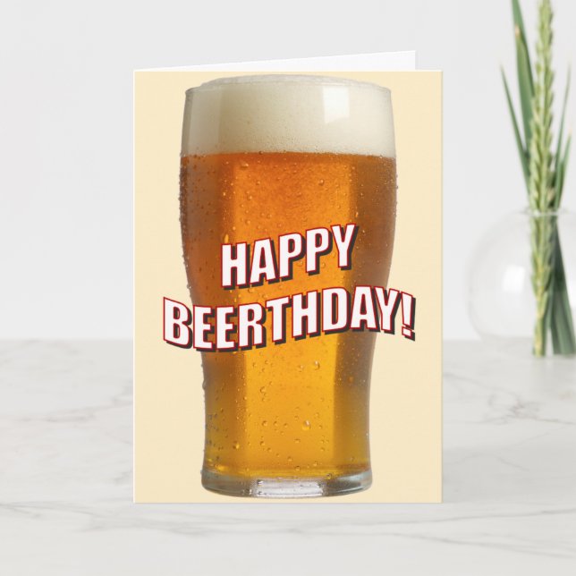 Tarjeta Vidrio de cerveza (Beerthday feliz) (Anverso)