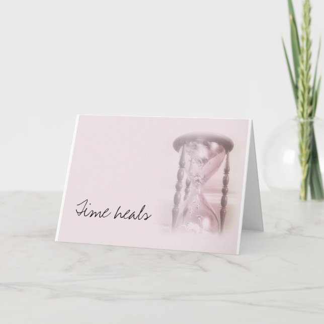 Tarjeta vidrio de la hora, cicatrización del tiempo (Anverso)