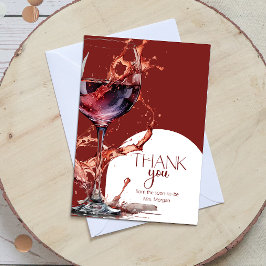 Tarjeta Vidrio de vino tinto Bridal Shower Gracias