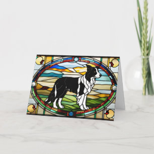 Tarjeta Vidrio emplomado de adorable Border Collie