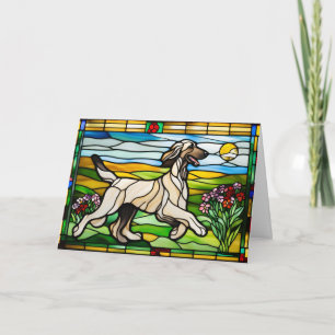Tarjeta Vidrio emplomado de adorable galgo afgano