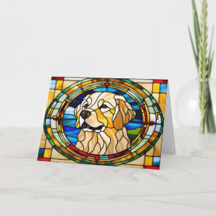 Tarjeta Vidrio emplomado de adorable Golden Retriever