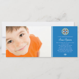 Tarjeta Vidrio Manchado Foto Keepsake De La Primera Comuni